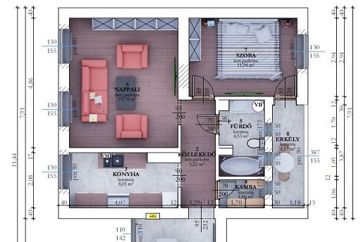 65 m2-es lakás